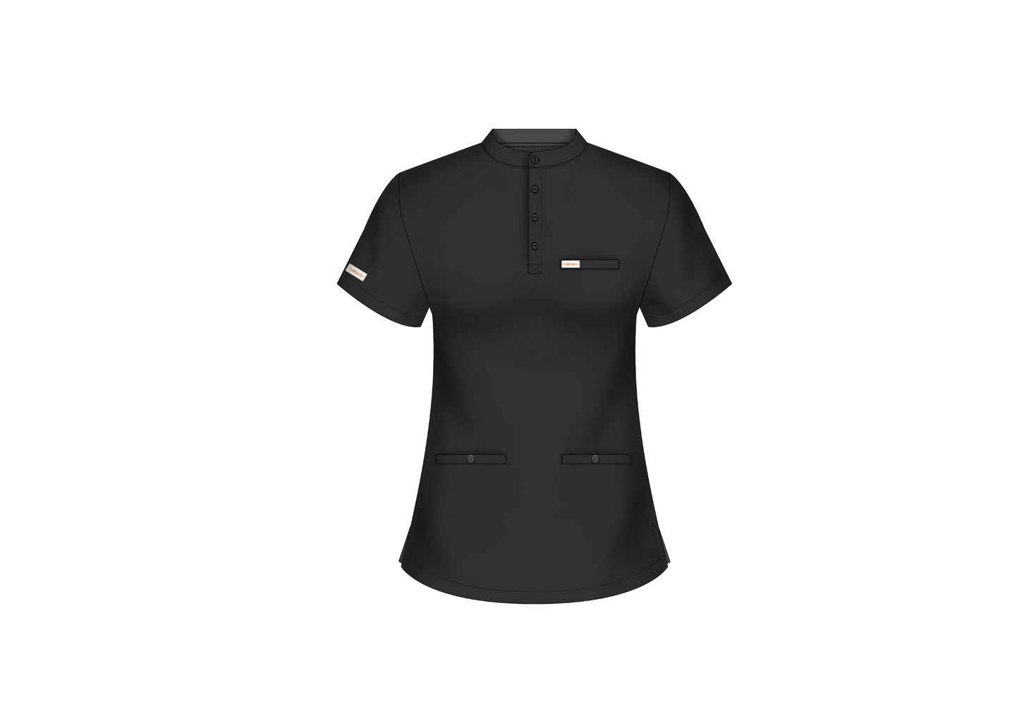 Amara (FEMALE) Buttoned Collarless Scrub Top