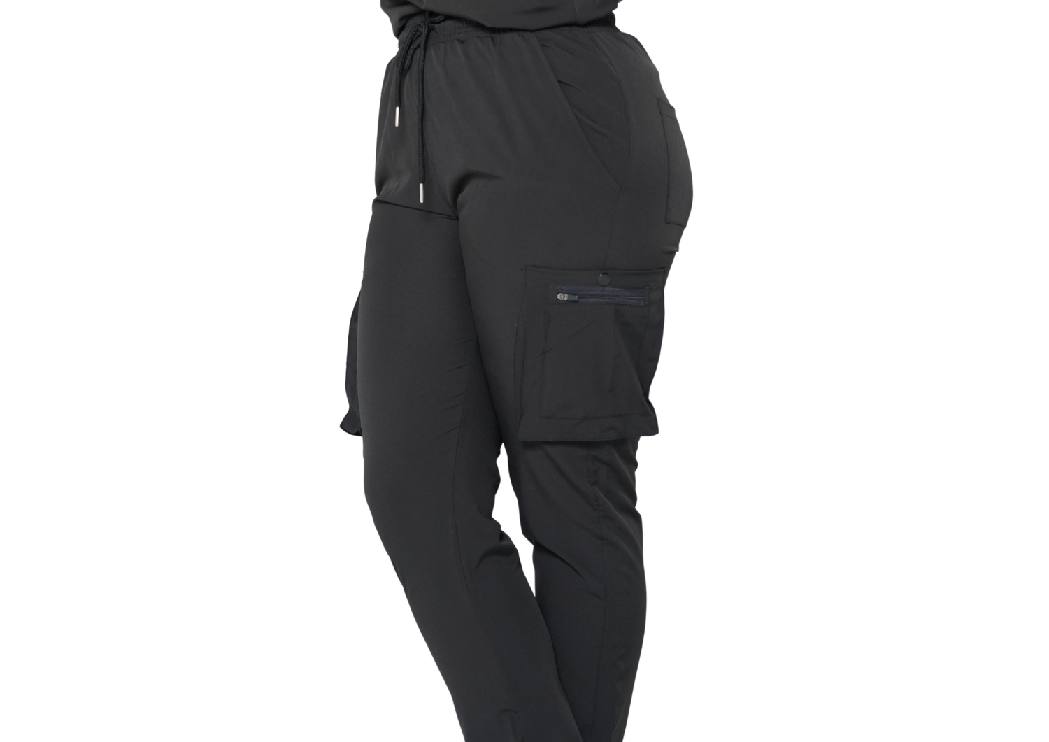 Version 2 - v-neck scrubs top and non-joggers cargo trousers