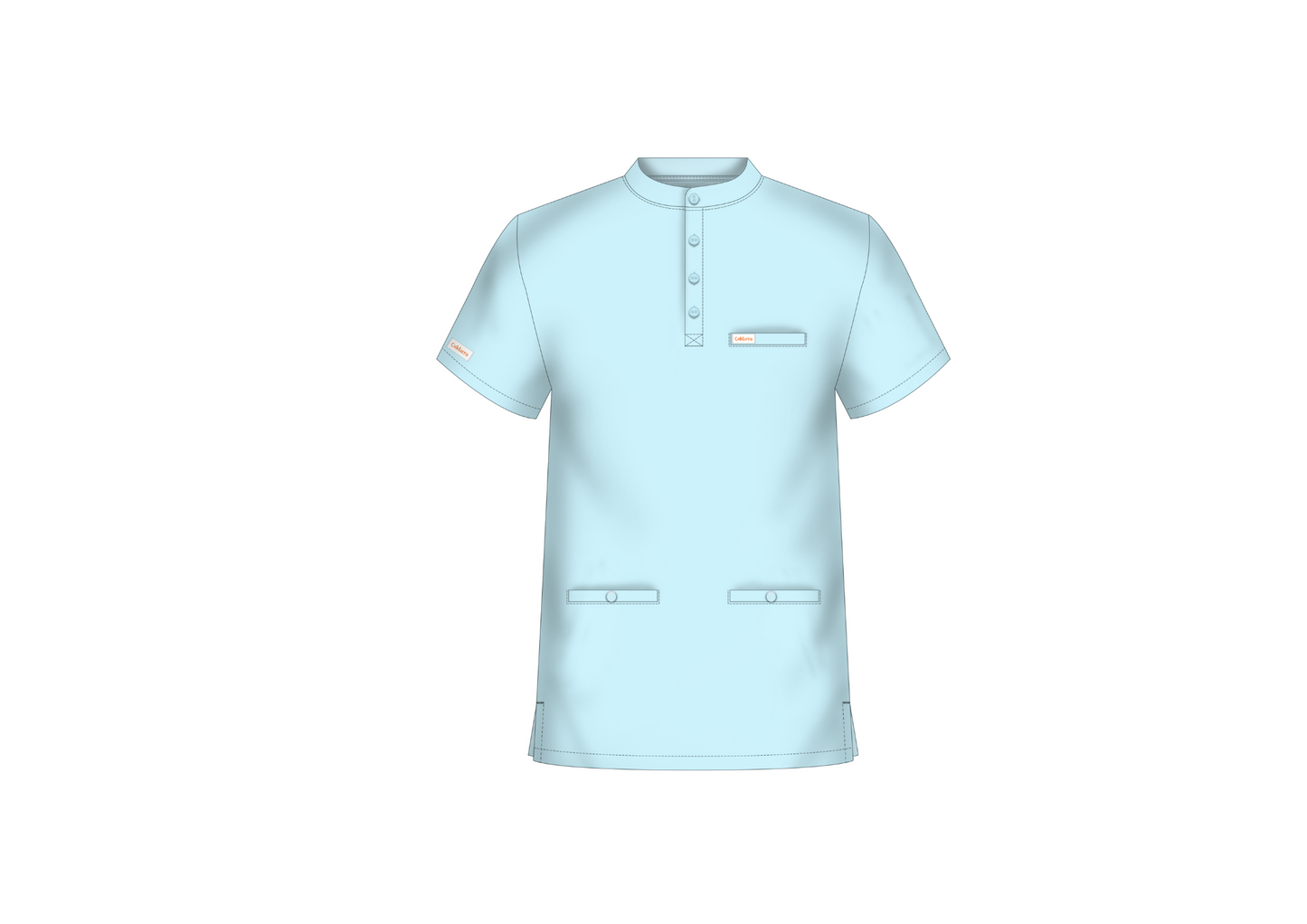 Obi (MALE) Scrubs Buttoned Collarless Top