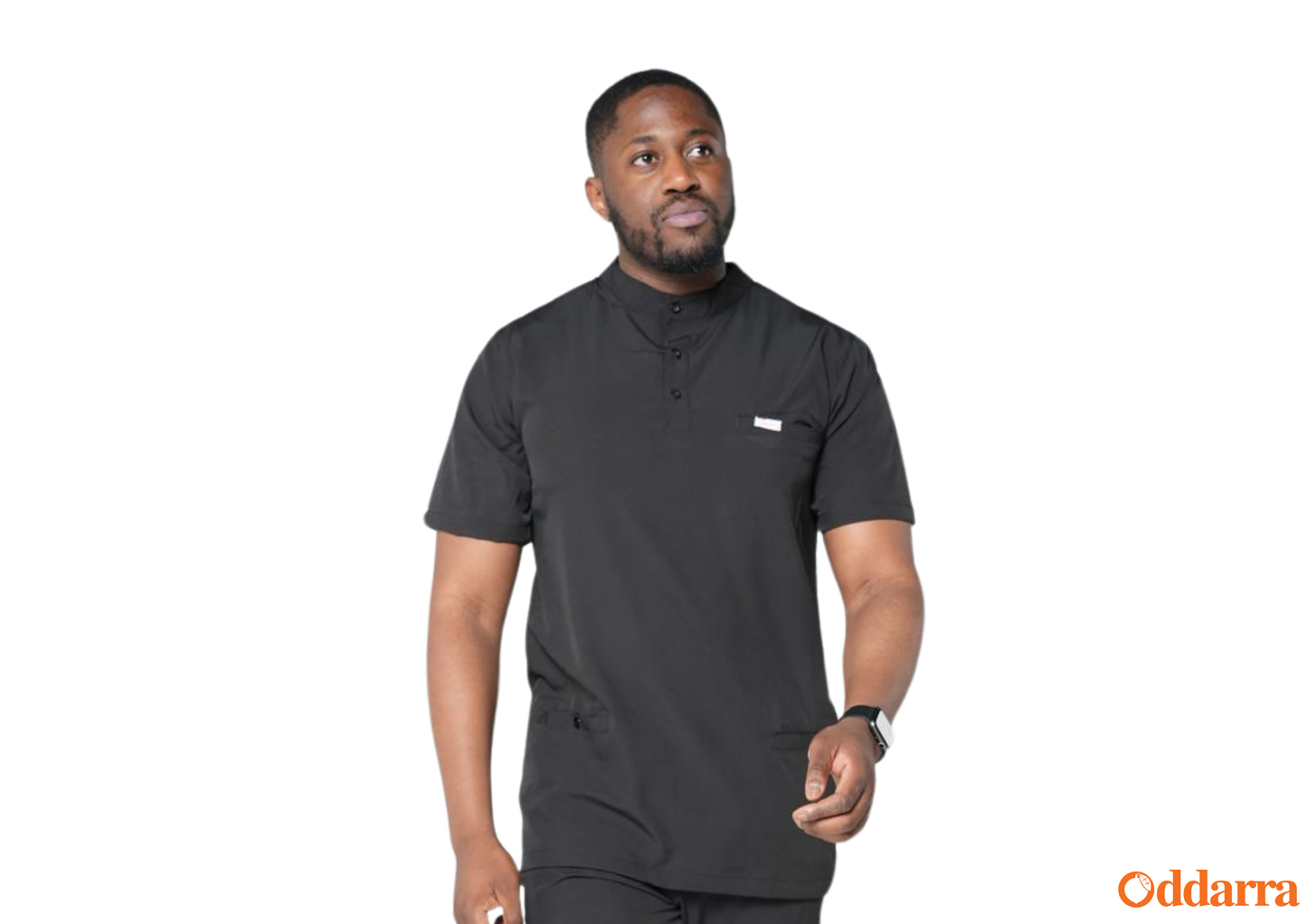 Obi (MALE) Scrubs Buttoned Collarless Top