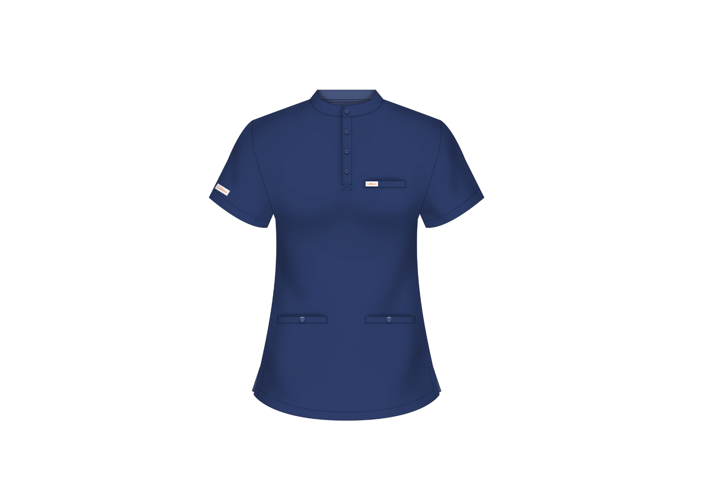 Amara (FEMALE) Buttoned Collarless Scrub Top