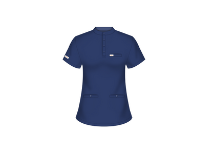 Amara (FEMALE) Buttoned Collarless Scrub Top