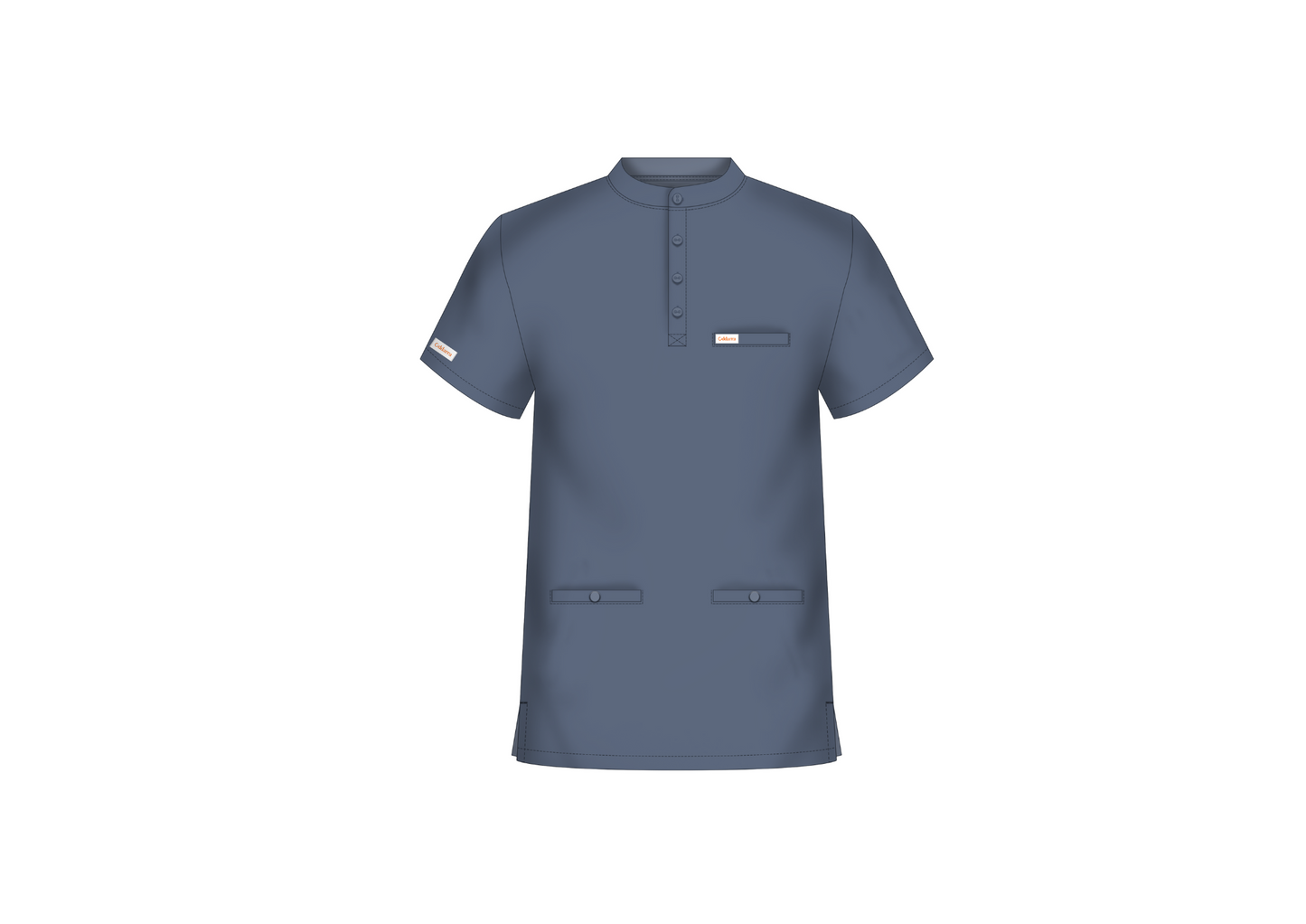 Obi (MALE) Scrubs Buttoned Collarless Top