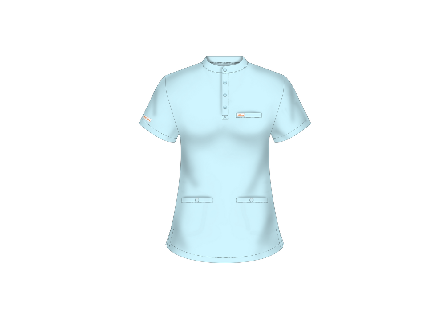 Amara (FEMALE) Buttoned Collarless Scrub Top