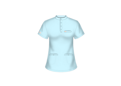 Amara (FEMALE) Buttoned Collarless Scrub Top