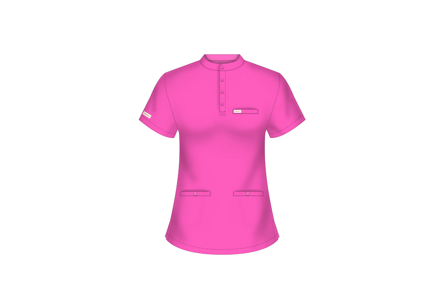 Amara (FEMALE) Buttoned Collarless Scrub Top