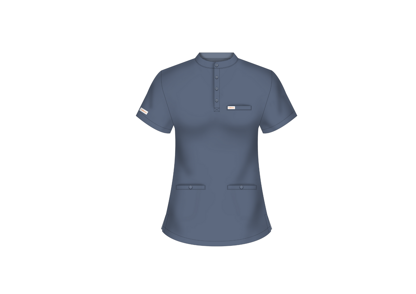 Amara (FEMALE) Buttoned Collarless Scrub Top