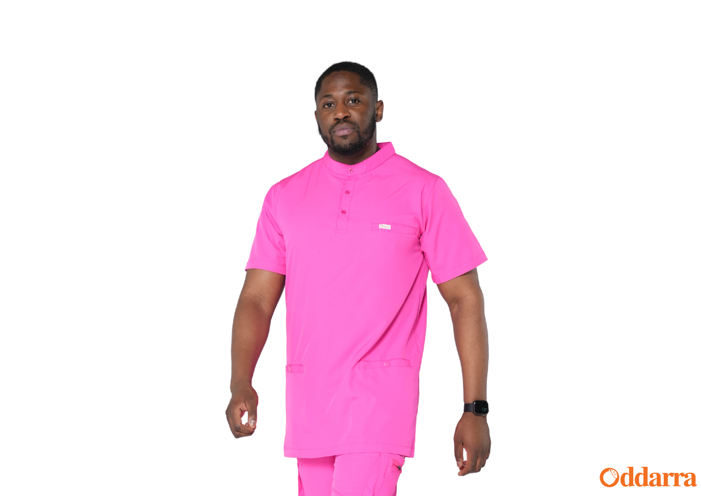 Obi (MALE) Scrubs Buttoned Collarless Top